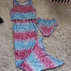 Vibrant Mermaid Costume Set
